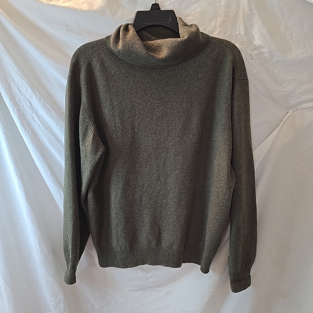 Cashmere Classics Turtleneck Sweater Green‎ Sz M 90% Cashmere 10% Wool - Picture 5 of 12